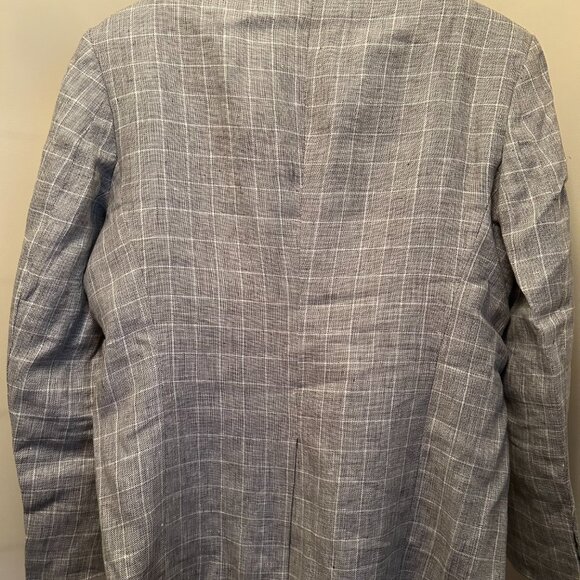 Italian Grey Plaid Linen Suit - Picture 4 of 12